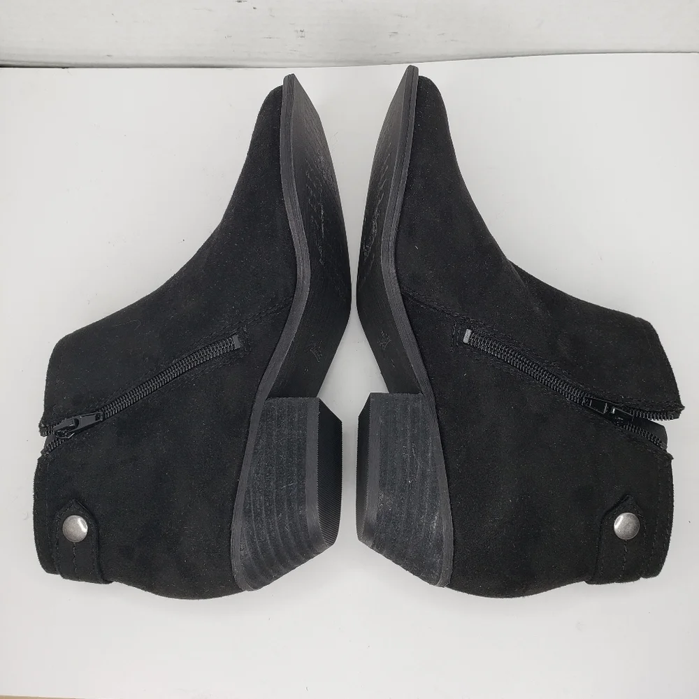 Zodiac Women Black Faux Suede Upper Side Zip Boots Sz 9